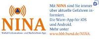 Wichtige Warnmeldungen halten Sie von uns auch über die Notfall-Informations und Nachrichten App des Bundes NINA